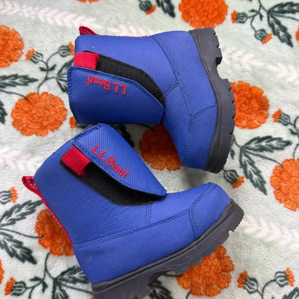 LL Bean Blue Red Winter Snow Boots Toddler 7 Boys Girls Little Kid